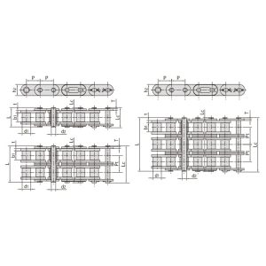 B-seeria rullikett sirgete külgplaatidega