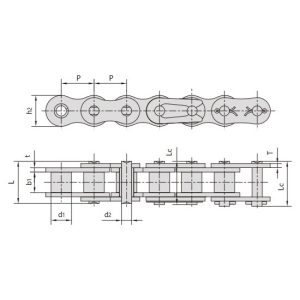 tsingitud lühikese sammuga rullikett